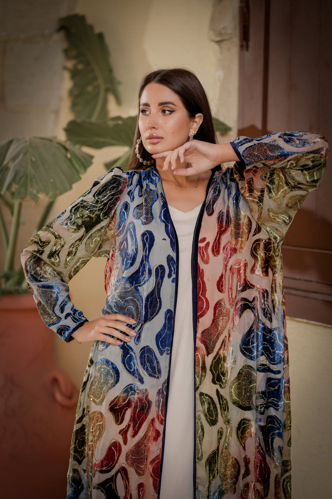 rainbow cardigan chiffon with strass