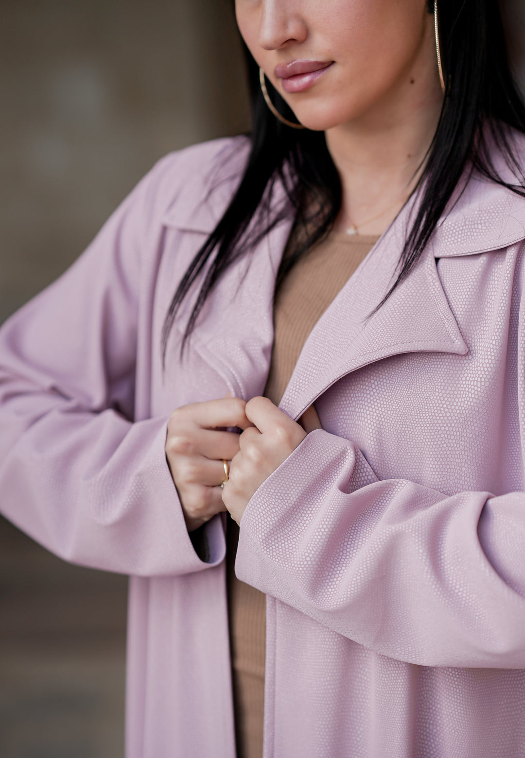 leather metalic coat