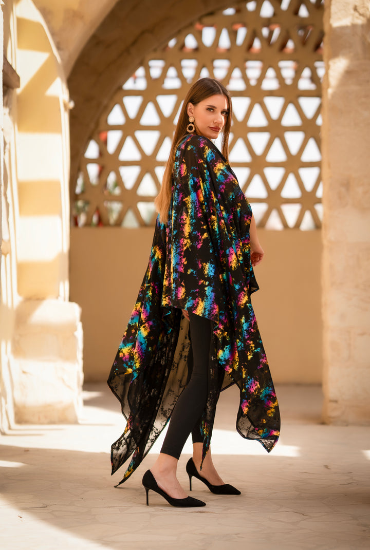 Black Metallic top/abaya