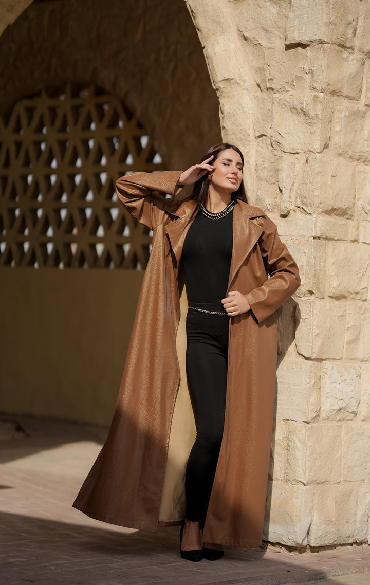 leather metalic coat