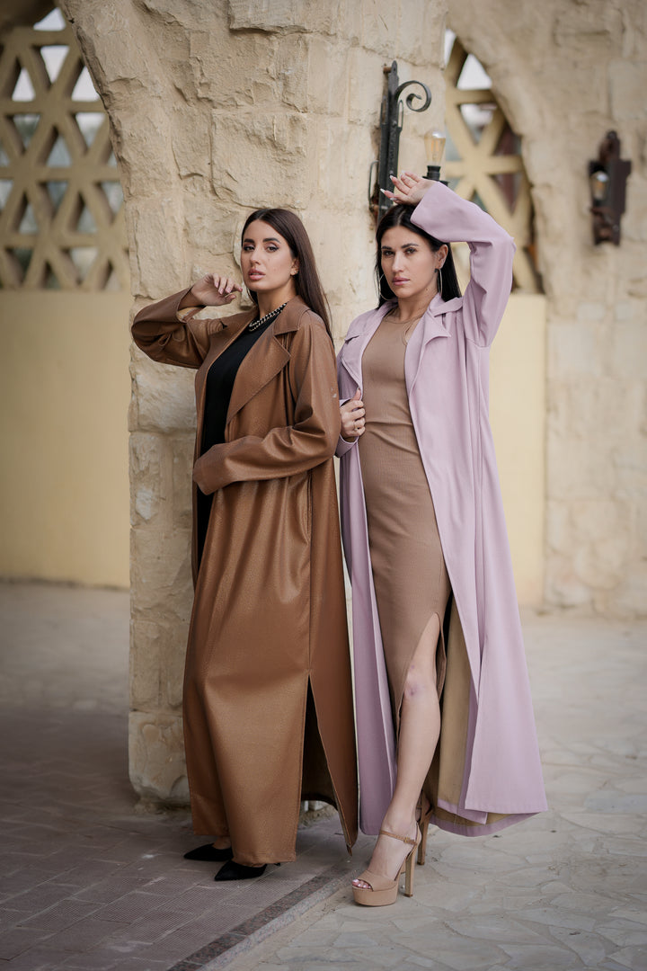 leather metalic coat